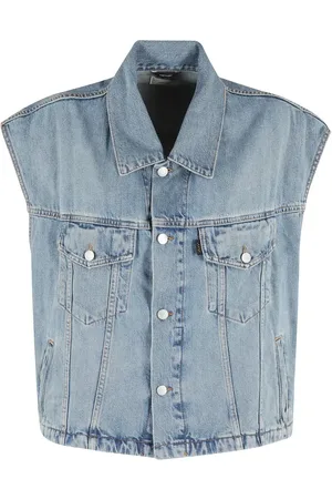 haikure Boxy Denim Gilet With Pointed Collar - Größe XS