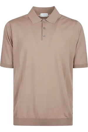 BALLANTYNE Plain Short Sleeve Polo Shirt Brown - Größe 48