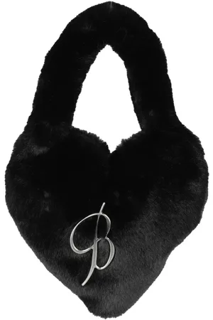 BLUMARINE Crossbody Bags - Heart-Shaped Faux Fur Bag With Silver Logo - Gr. unisize - in - für Damen