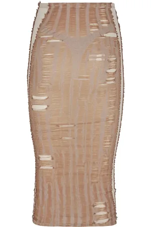 Diesel Seamless Nude Effect Knitted Midi Skirt - Größe S