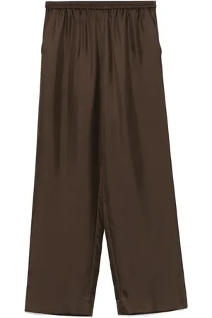 Loulou Studio Taupe Brown Alera Straight-Leg Trousers - Größe S