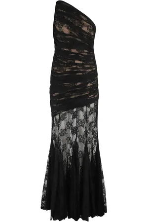 GIUSEPPE DI MORABITO Asymmetrical Black Lace Evening Dress - Größe 40