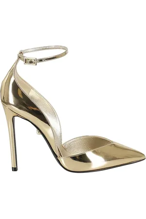 Alevì Milano Hohe Schuhe - Metallic Gold Pointed Pumps With Adjustable Ankle - für Damen