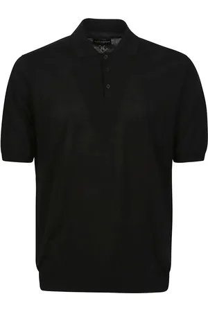 BALLANTYNE Plain Short Sleeve Polo Shirt Black - Größe 48