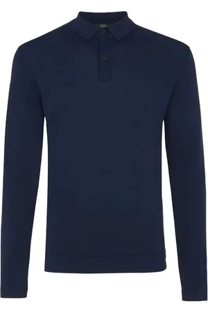 Genti Polo Longsleeve Cool Dry Donkerblau - Größe L