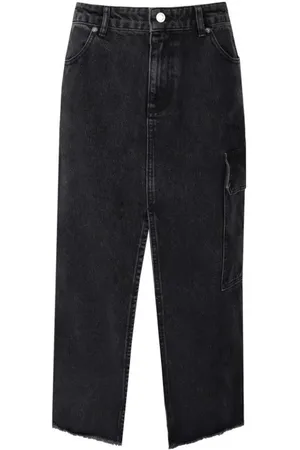 STINE GOYA Peter Grey Denim Midi Skirt - Größe M