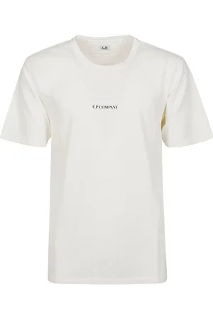 C.P. Company 24/1 Jersey Garment Dyed Logo T-shirt White - Größe M