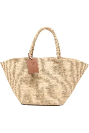 MANEBI Totes & Shopper - Sand Rafia Bag With Rolled Handles - Gr. unisize - in - für Damen