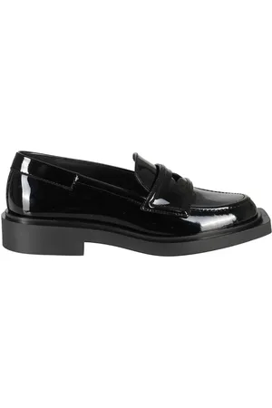 3Juin Black Leather Loafer With Purple Pattern - Gr. 36,5 (EU) - in