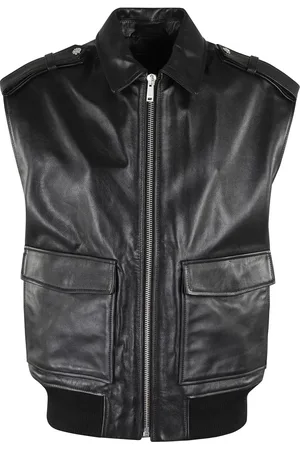 ANINE BING Structured Oversized Leather Sonnie Vest With Flap - Größe XS