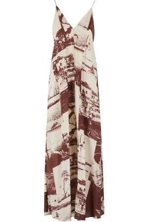 ALYSI Maxi Dress With Deep V-Neckline And Photographic P - Größe 40