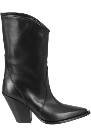 Elena Iachi Stiefel - Pointed Toe Black Leather Cowboy Boots - Gr. 40 (EU) - in - für Damen