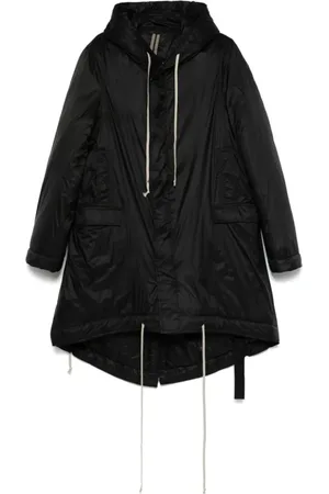 Rick Owens Mid-Length Black Recycled Polyamide Parka - Größe M