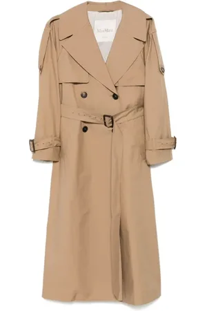 Max Mara Belted Brown Trench Coat With Double-Breasted Desi - Größe 38