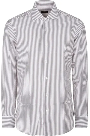 BARBA Long Sleeve Neck Shirt Brown - Größe 39