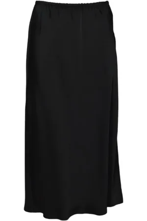 Jil Sander Black Viscose Satin Midi Skirt - Größe 36