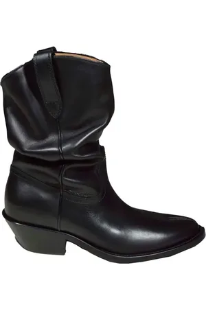 Maison Margiela Stiefel - Black Leather Tabi Texan Boots - Gr. 38 (EU) - in - für Damen