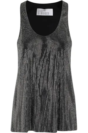 GIUSEPPE DI MORABITO Strass-Embellished Sleeveless Top With Round Neckl - Größe 40
