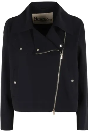 HERNO Biker-Style Black Jacket - Größe 38