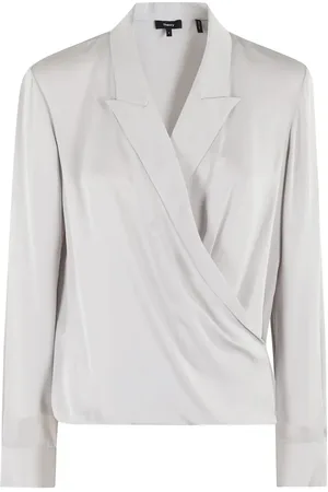 THEORY Lapel Wrap Blouse - Größe M