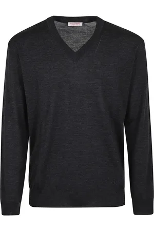 VALENTINO Light Pure Wool Sweater With V-Neck And Ribbed Ela - Größe S
