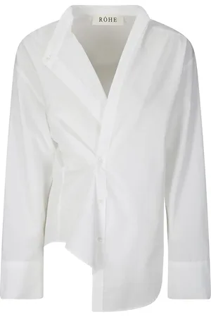 Rohe Flared Hem Cotton Top With V-Neckline - Größe 40
