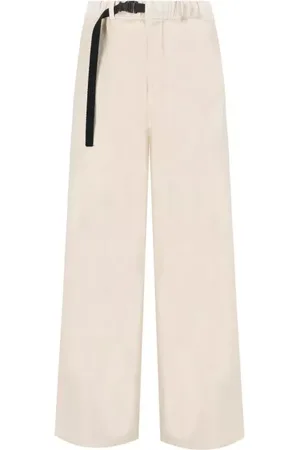 White Sand Carol Cream Ribbed Trousers - Größe 40