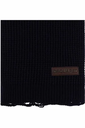 Dsquared2 Tücher & Schals - Logo Patch Knit Wool Scarf - Gr. unisize - in - für Damen