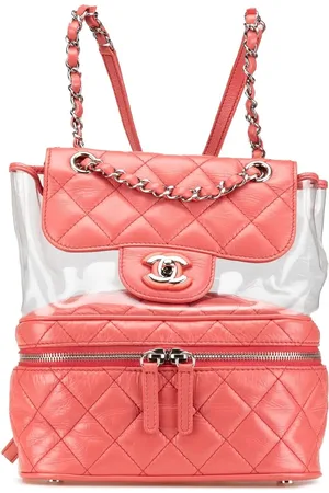 CHANEL Rucksäcke - 2018 Quilted Lambskin and PVC Aquarium Backpack - Gr. unisize - in Gold - für Damen