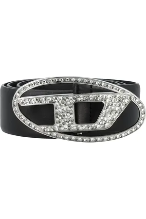 Diesel Gürtel - Belt 1Dr Crystal Nero - Gr. 80 - in - für Damen
