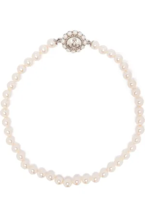 Vivienne Westwood Halskette - Amaya Large Pearl Necklace Platinum / Creamrose Pe - Gr. unisize - in Silber - für Damen