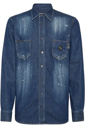Philipp Plein Jeanshemd Skull&Bones - Größe 3XL