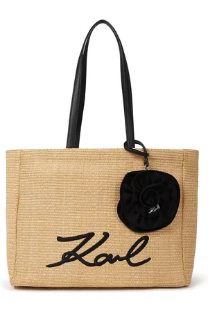 Karl Lagerfeld Shopper - K/SIGNATURE STRAND-TOTE-BAG MIT BASTBLUME - Gr. unisize - in - für Damen