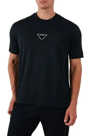 Emporio Armani T-Shirts And Polos Blu Navy Eagle - Größe L