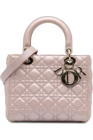Dior Crossbody Bags - 2016 Medium Pearlescent Lambskin Cannage Lady Dior - Gr. unisize - in Gold - für Damen