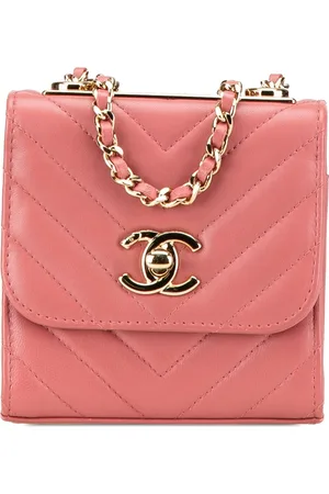 CHANEL Portemonnaie - 2019 Mini Chevron Lambskin Trendy CC Chain Wallet - Gr. unisize - in Gold - für Damen