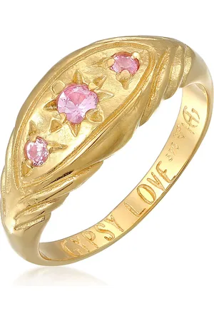 Haze & Glory Ring - Ring Stern Saphir Pink - Love Rules 375 Gelbgold - Gr. 52 MM - in - für Damen