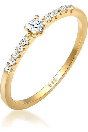 Elli Ringe - Ring Geo Microsetting Diamant (0.11 ct.) 585 Gelbg - Gr. 54 MM - in - für Damen