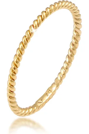 Elli Ringe - Ring Basic Twisted Gedreht Minimal Look 375 Gelbgo - Gr. 50 MM - in - für Damen