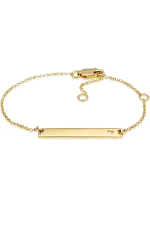 Elli Armbänder - Armband Kinder Herz Geburt Taufe Namensband 375 Ge - Gr. 14 CM - in - für Damen