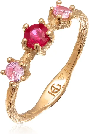 Haze & Glory Ring - Ring Rubin Saphir synthetisch 375 Gelbgold - Gr. 52 MM - in - für Damen