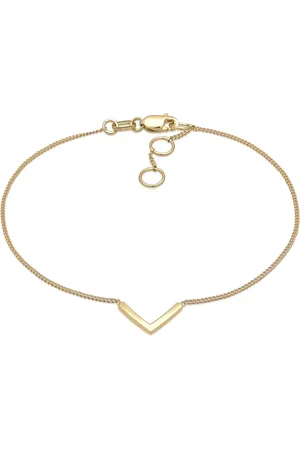 Elli Armbänder - Armband V-Anhänger Geo Minimal 375 Gelbgold - Gr. 16 CM - in - für Damen
