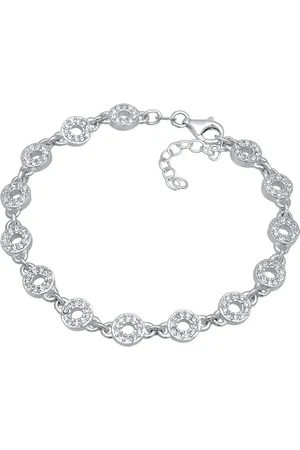 Elli Armbänder - Armband Kreis Rund Elegant Kristalle 925 Silber rh - Gr. 16 CM - in Silber - für Damen