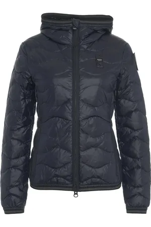 Blauer Hooded light down jacket - Größe L