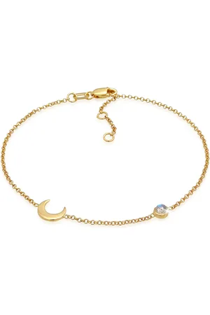 Elli Armbänder - Armband Halbmond Astro Labradorit 375 Gelbgold - Gr. 16 CM - in - für Damen