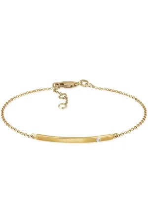 Elli Armbänder - Armband Erbskette Geo Stab Diamant (0.015 ct.)375 - Gr. 16 CM - in - für Damen