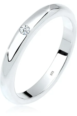Elli Ringe - Ring 925 Sterling Silber Diamant ct 0.03 Verlobung - Gr. 52 MM - in Weiß - für Damen
