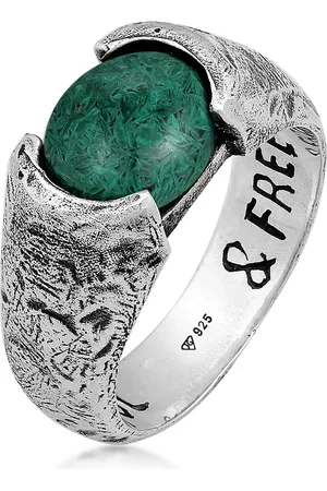Haze & Glory Ringe - Ring Siegelring Liberty - Afrikanischer Türkis 925 - Gr. 56 MM - in Silber - für Damen