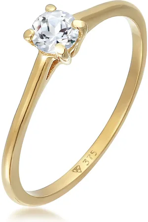 Elli Ringe - Ring Topas Solitär Verlobungsring 375 Gelbgold - Gr. 54 MM - in - für Damen