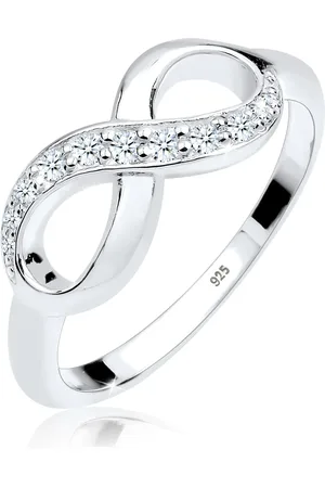 Elli Ringe - Ring Infinity Diamant 0.125 ct. Geschenkidee 925 S - Gr. 52 MM - in Weiß - für Damen